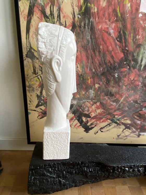 Image 1 of Buste beeld à la Modigliani, Brancusi en Afrikaanse beeldhouwkunst 
