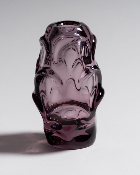 Image 1 of Mid-Century Modern Skulpturale Glasvase von Jan Beránek für Škrdlovice, 1950er Jahre