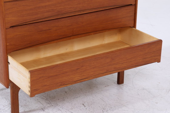 Image 1 of Secrétaire vintage en teck de Bernhard Pedersen & Søn années 60 | Mid Century Bureau Armoire Rétro Bois Rangement #06-13