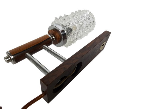 Image 1 of Wall lamp - teak - crystal - chrome - Denmark - 1960s