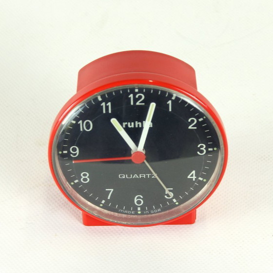 Image 1 of Sveglia vintage anni '70 di Ruhla nella RDT in plastica rossa