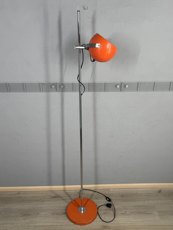 Image 1 of Vintage oranje vloerlamp in space age stijl