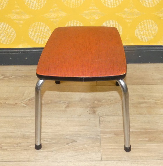 Image 1 of Chaise de cuisine des années 1960 + tabouret Métal style industriel