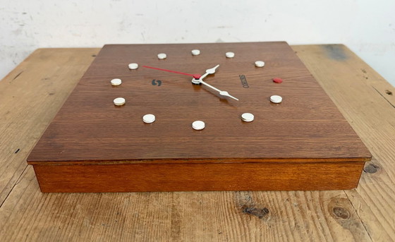 Image 1 of Vintage Brown Wooden Wall Clock from Seiko, 1980s
