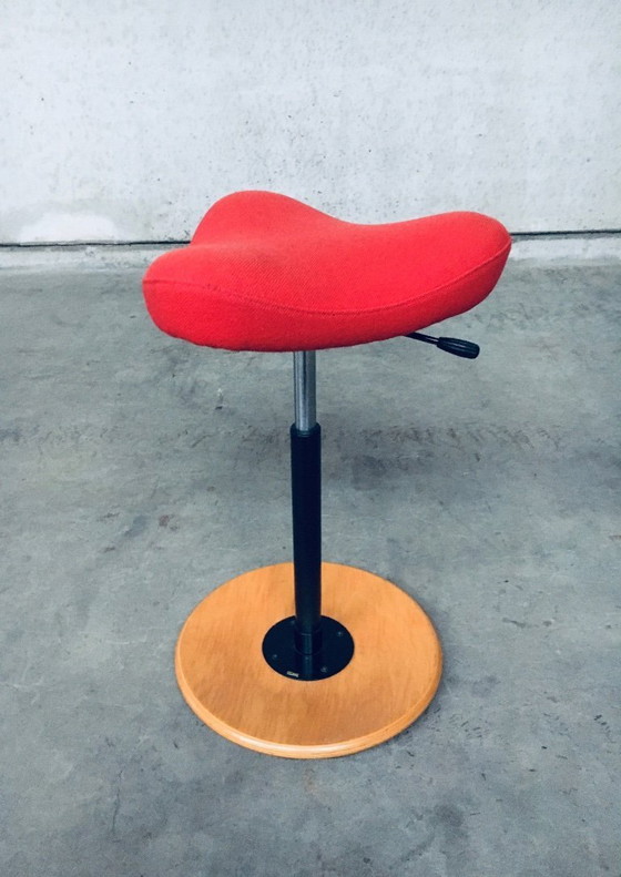 Image 1 of Scandinavian Ergonomic Design Writing Desk and Stool, Stokke 1980's