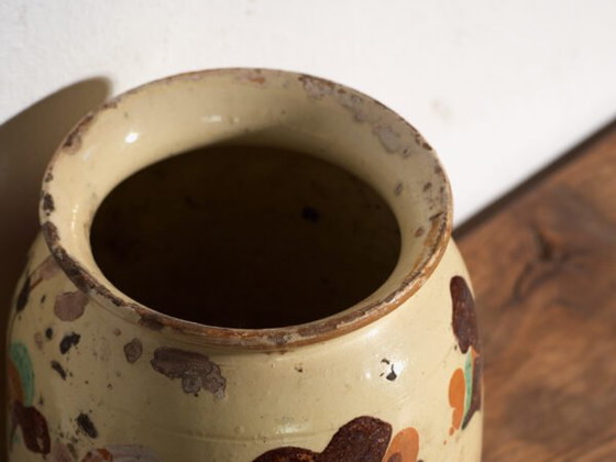 Antike volkstümliche glasierte Keramikvase – Mitteleuropa, ca. 1930 – Vasen, Rustic (photo 24 of 40)
