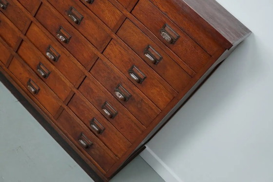 Image 1 of Large Dutch oak apothecary/filing cabinet or dresser, 1930s