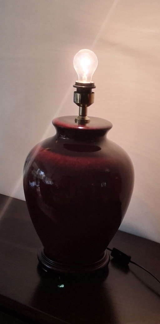 Lampada da tavolo in ceramica in stile barattolo di zenzero asiatico