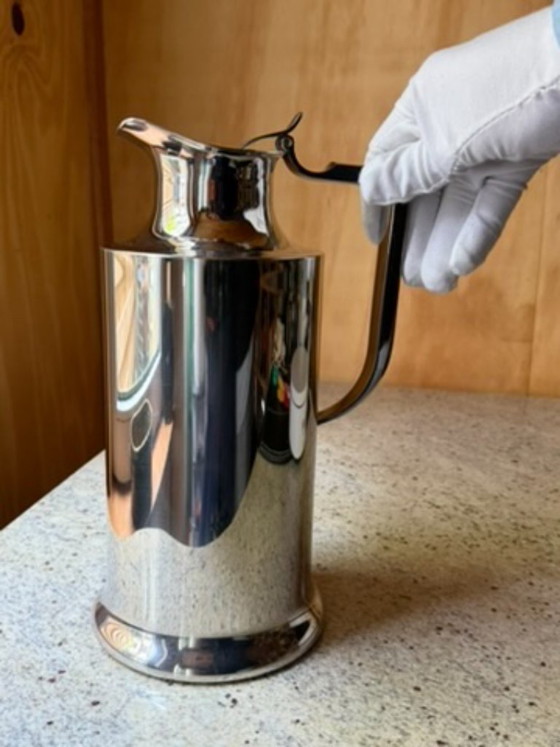 Large Vintage Balzano Laufen Stainless Steel Pitcher | Tall MCM Insulated Carafe | Mirror Polish 18/10 (photo 20 of 27)