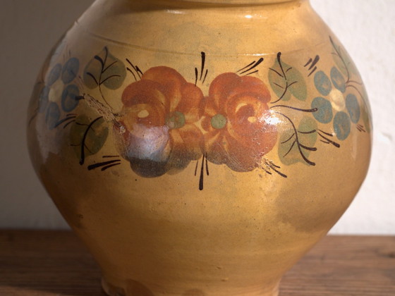 Pair of Vintage Glazed Ceramic Jugs, Central Europe, circa 1950 #1, Crockery, Orange (photo 9 of 13)