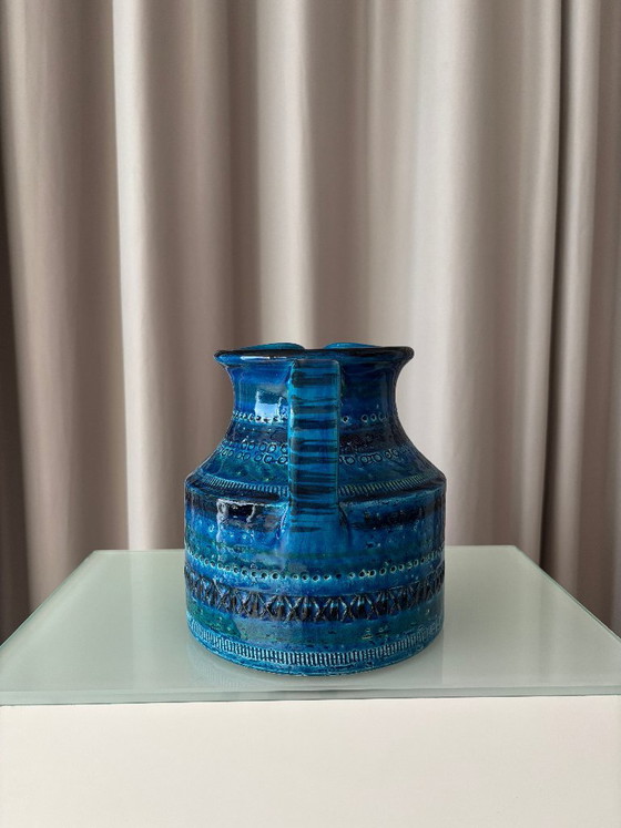 Pichet en Céramique Vintage Bitossi Rimini Blue, Design Italien Mid-Century, Vases, Bleu (photo 8 sur 11)