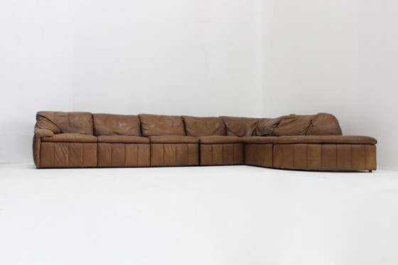Image 1 of Vintage bruin leren modulaire Sofa  Laauser  XL
