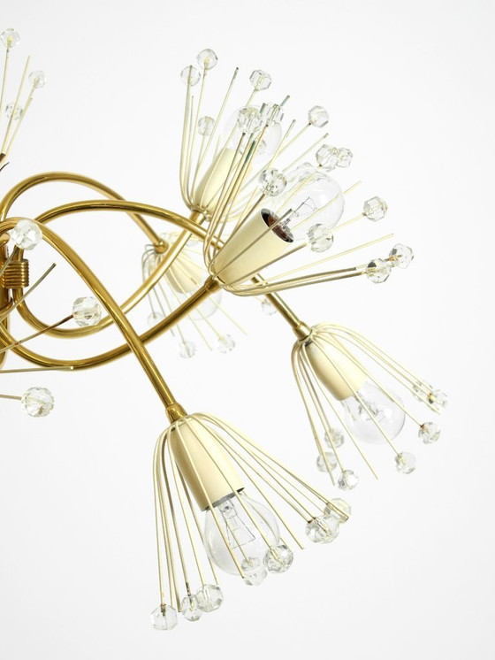 Image 1 of Rare, beautiful brass chandelier by Emil Stejnar for Rupert Nikoll | Mid Century Modern