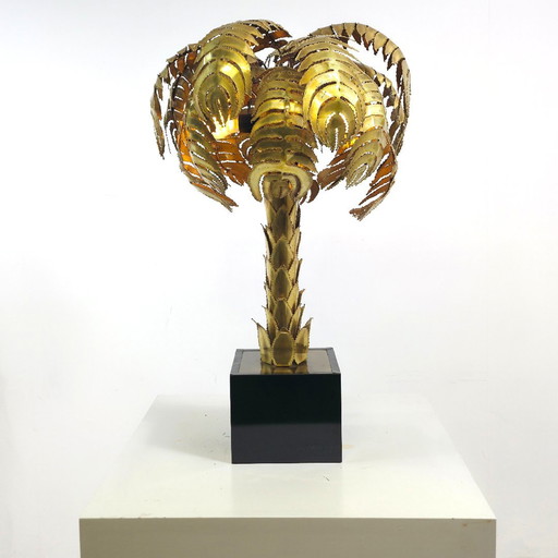 Maison Jansen palm tree lamp 70s mid century brass