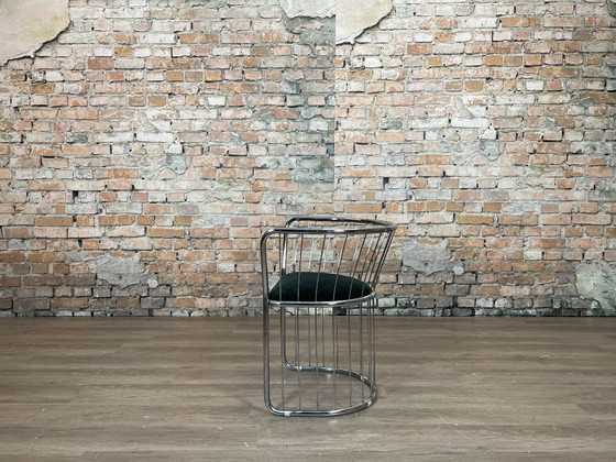 Vintage Wire Chair Set of 4 – Chrome/Black | Space Age – Dining chairs, Textile (photo 5 of 17)