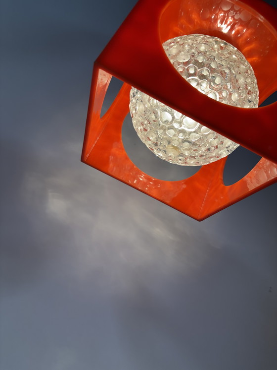 Image 1 of Suspension allemande style Spoutnik, années 70, style Mid-Century, en verre, par Richard Essig