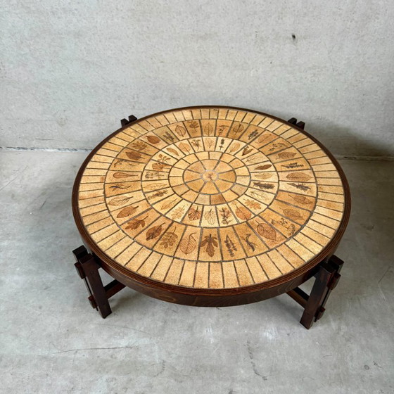 Image 1 of Round Brutalist Ceramic Coffee Table by Roger Capron, France 1960