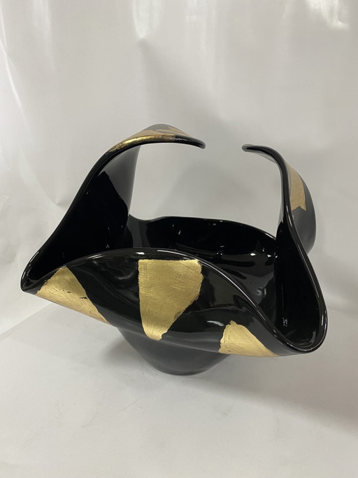 Handgemaakte design keramische vaas / Sculpturaal tafelstuk