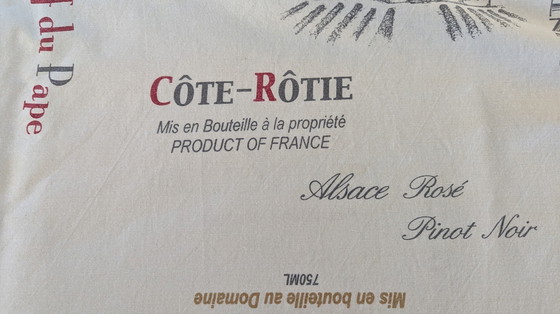 Image 1 of Set of Table Linen With Wine Houses On It For Wine Tasting