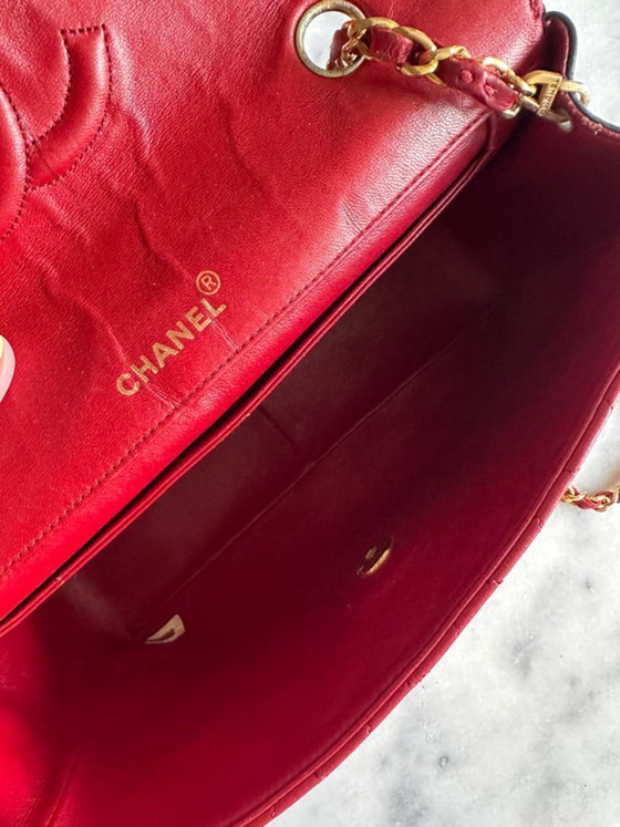 Image 1 of Borsa Chanel a patta singola, rossa e nera