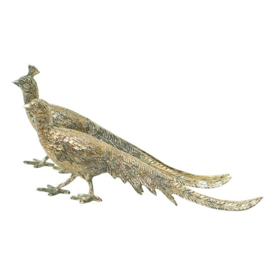 Image 1 of Paire de statues de faisans en métal