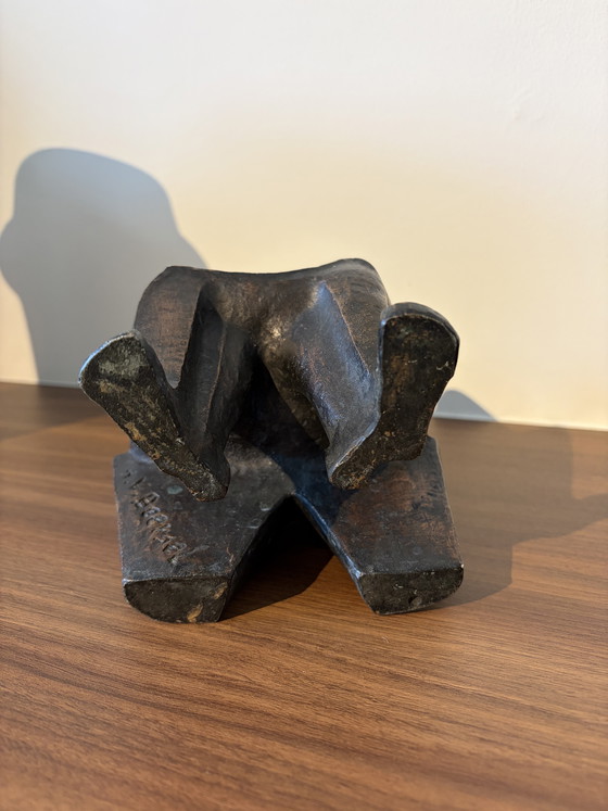Image 1 of Beautiful Bronze Sculpture – H.V. (Henny) Beckers – Titled 'Commitment'