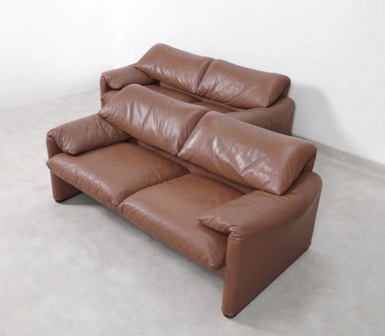 Image 1 of Cassina Maralunga 2 posti in pelle color mocca
