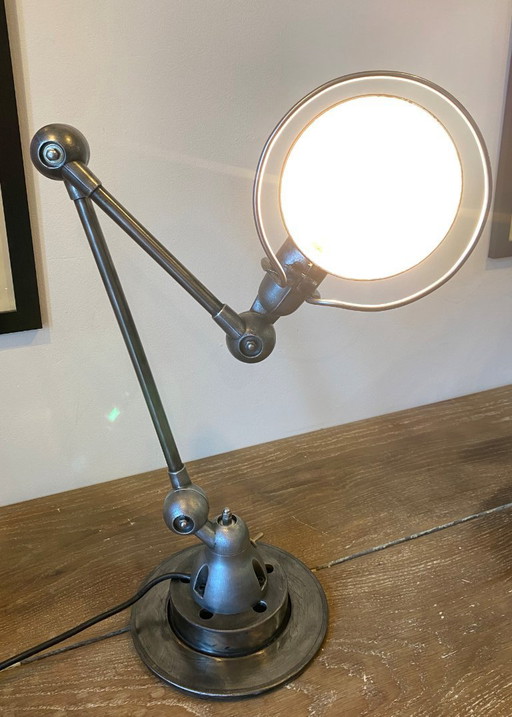 Jieldé 2-arm lamp, 40+25cm, industrial graphite, Jean Louis Domecq, 1950