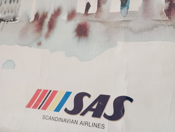 Image 1 of Utto Nielsen - SAS Scandinavian Airlines 'The Baltic States' original large poster 1992