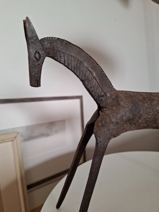 Image 1 of Vintage wrought iron horse sculpture