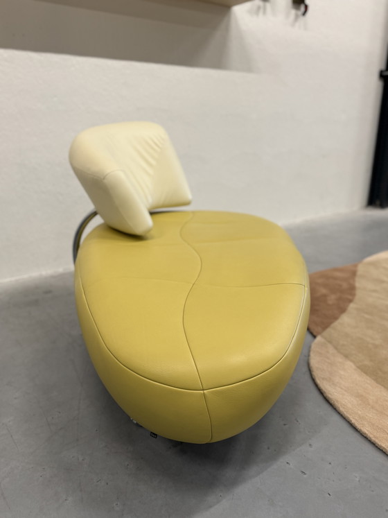 Image 1 of Leolux Kikko Chaise Longue Fauteuil Geel groen Creme 
