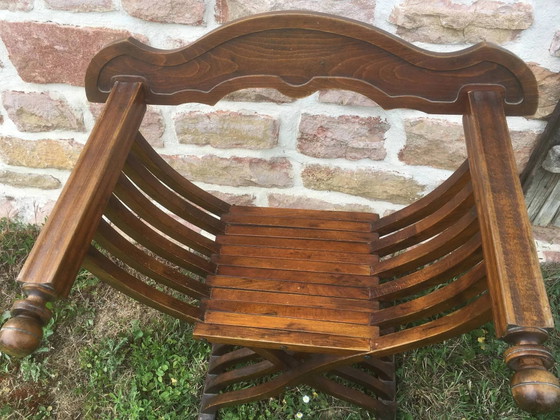 Poltrona Dagobert o curule pieghevole in noce – Poltrone, Vintage (photo 3 of 10)