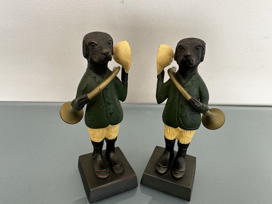 Image 1 of Französische Liebhaber-Statuen aus grüner Bronze