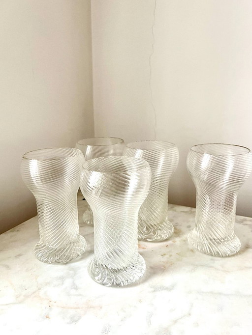 Bicchieri vintage Rosenthal "Twist" Studio Line, 5 pezzi, Germania anni '70
