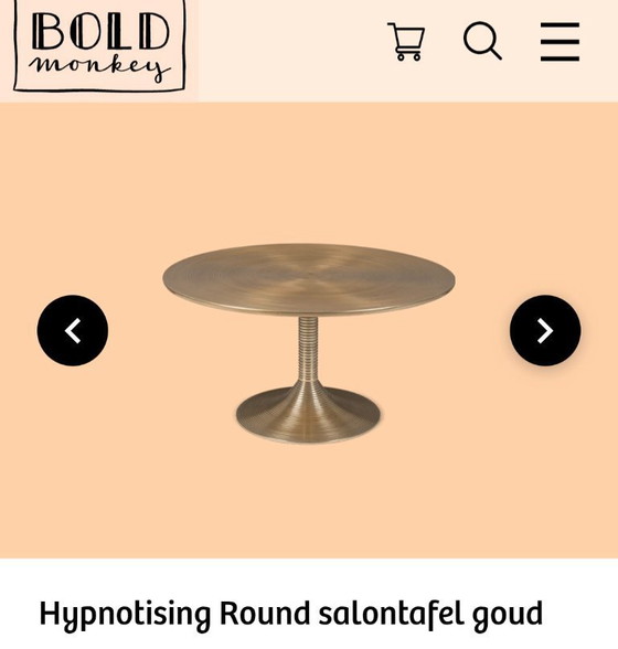Image 1 of Bold monkey hypnosing round golden coffee table