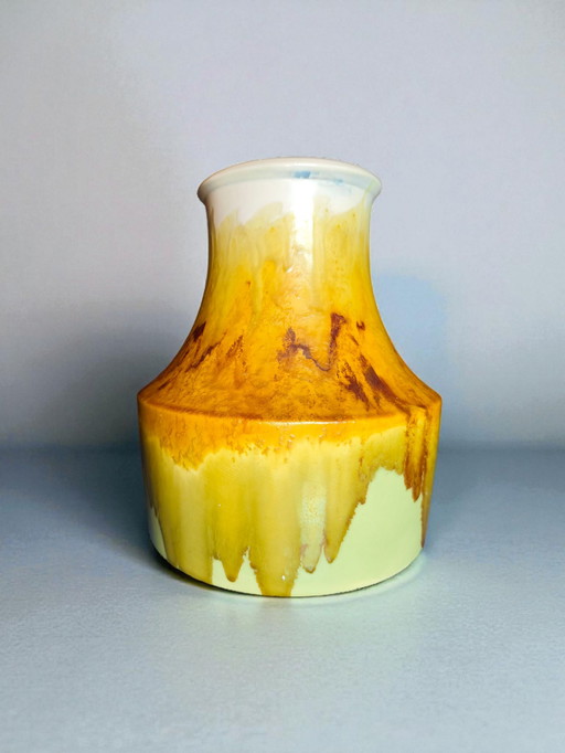 Marcello Fantoni – Vaso in ceramica vintage, Italia, anni '70, smaltato a goccia, ceramica da studio di metà secolo