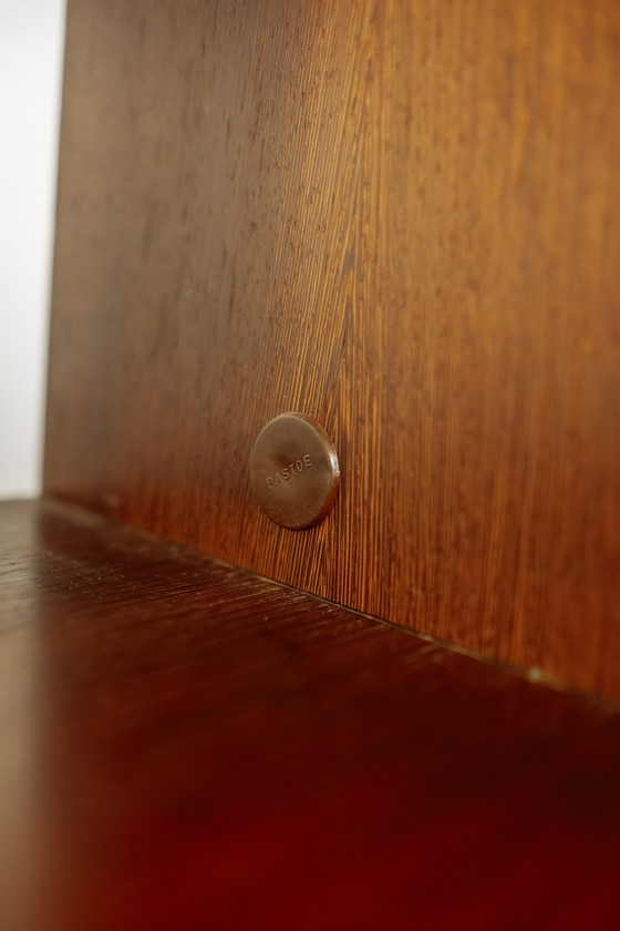 Image 1 of Vintage Pastoe modulair wengehouten wandmeubel 