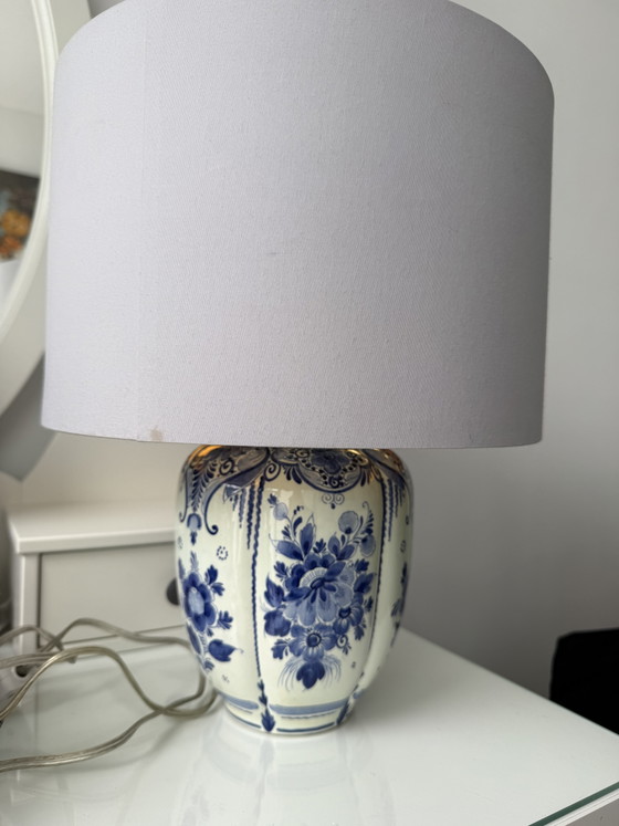 Image 1 of Vintage Quo Vadis Delft blue table lamp – hand-painted ceramic