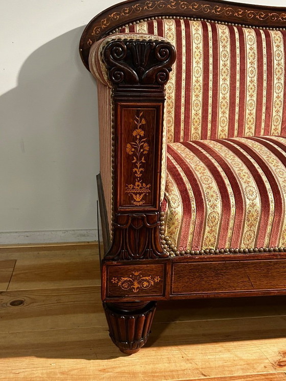Image 1 of Wunderschönes Empire-Sofa mit Intarsien aus dem 19. Jahrhundert