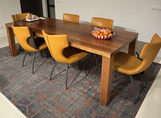 Leolux 6 Eetkamer Stoelen – eetkamerstoelen, Leather, Metal