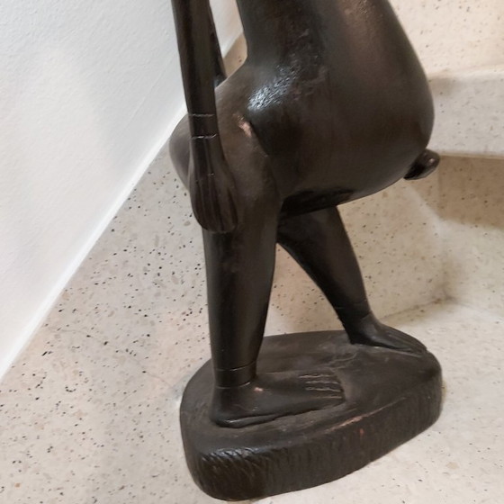 Image 1 of Shetani-Skulptur, afrikanische Fruchtbarkeitsdarstellung, Schnitzfigur, 20. Jahrhundert, 81 cm