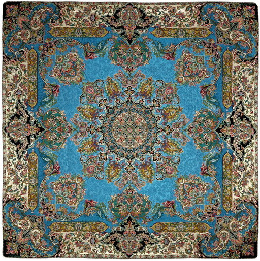 Oosters handgemaakt tafelkleed, zeer fijn vervaardigd uit zijden draden, 100 x 100 cm