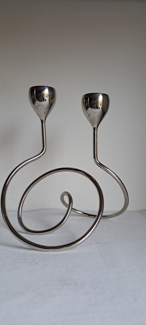 Image 1 of Loop Maison Chrome Candlestick Wax Light Holder