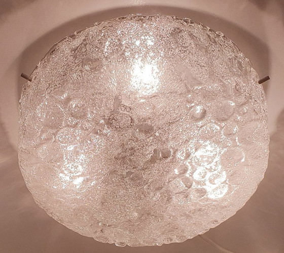Lámpara de techo Hillebrand Murano Ice Glass de la década de 1970. – Plafones, Chrome (photo 8 of 35)