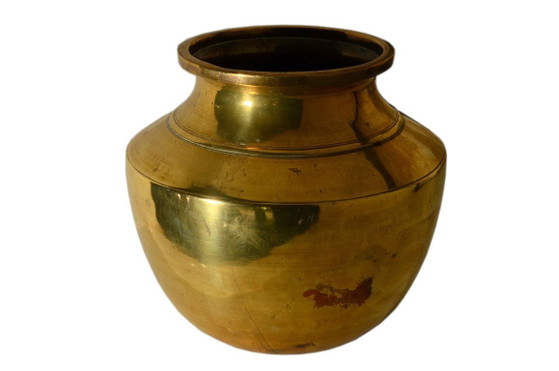 Antiker Wasserkrug aus Messing, handgefertigt in Indien, 20 x 18 cm – Dekorative Objekte, Brass (photo 4 of 6)