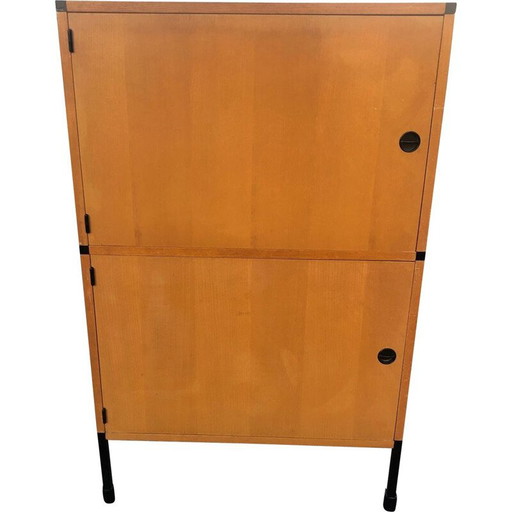 Mobiletto vintage in legno a due ante di Charles Minvielle, 1965