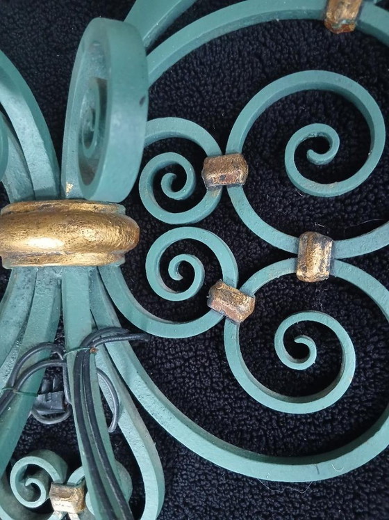 Image 1 of PAIR OF ANTIQUE WROUGHT IRON WALL LIGHTS BY GILBERT POILLERAT, Baroque, 1940