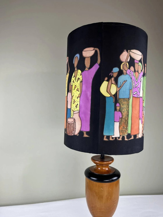Hand-painted lampshade ambient lamp – Table lamps, Wood, Bohemian (photo 7 of 13)
