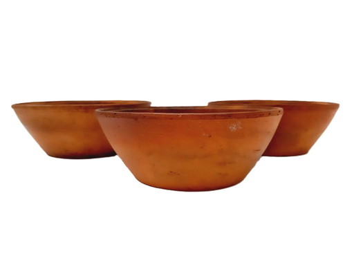 3 x Rustic Handmade Terracotta, Clay Bowl