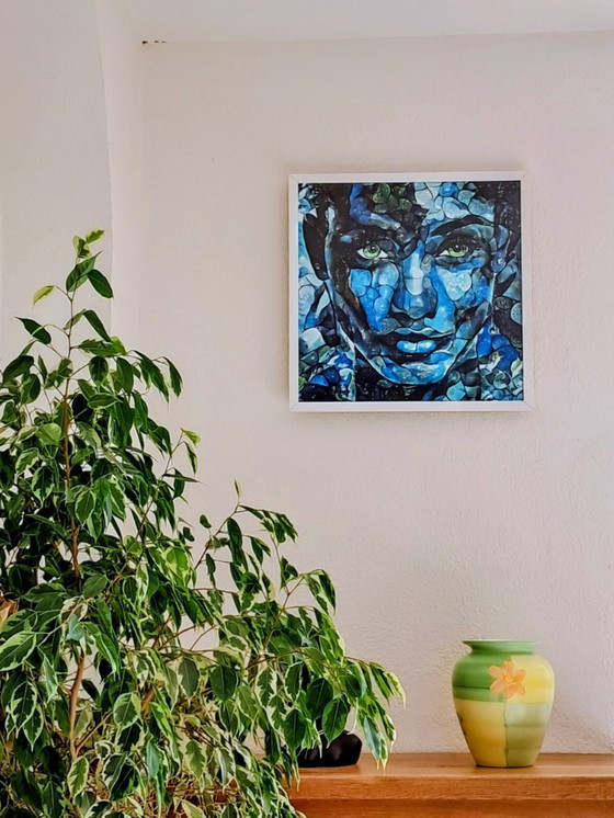 Image 1 of Léa ROCHE - Blue Vision - Digital painting under frame